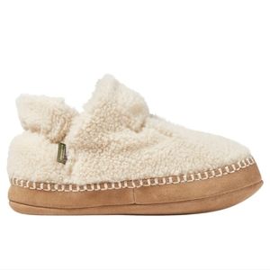 L.L. Bean Cream and Tan Cozy Slippers